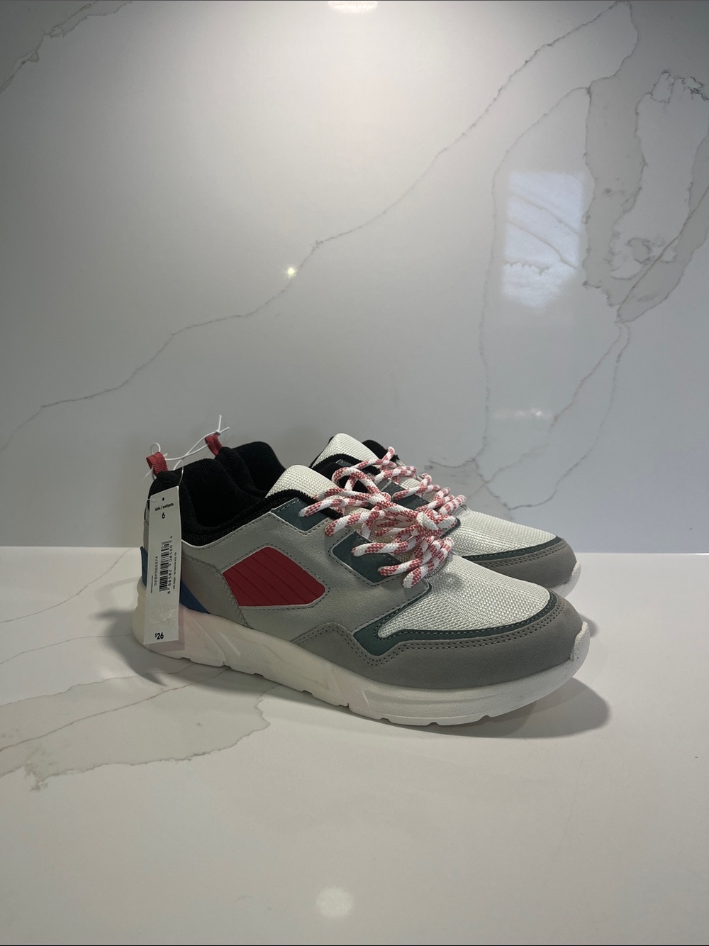 Joe Fresh Kids Sneakers in White, Gray & Red